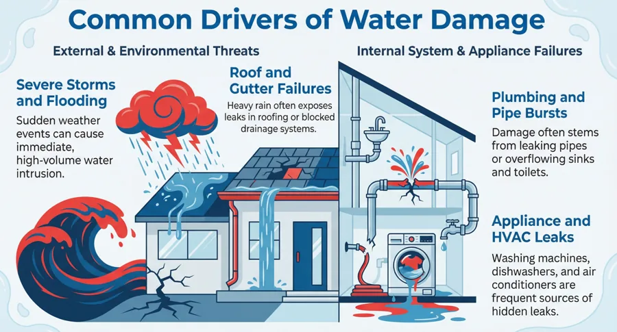Water Damage Explained: Causes, Categories, and Why